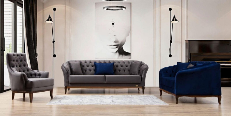 Fauteuil de luxe Habillage textile de designer Siège 1 place Rembourrage Mobilier 1 place