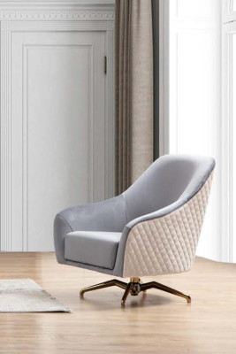 Fauteuil design Tissu Rembourré Moderne Salon de luxe Meubles en bois Siège pivotant neuf
