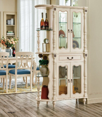 Vitrine armoire de vitrine Salon Classique Verre Bar Bois Armoire Vitrine