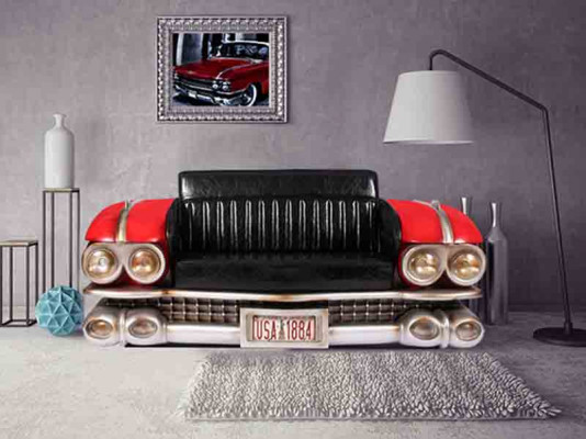 Canapé Voiture Demi-Véhicule Ratro Cinema Canapé Rembourrage Suite Canapé en Cuir