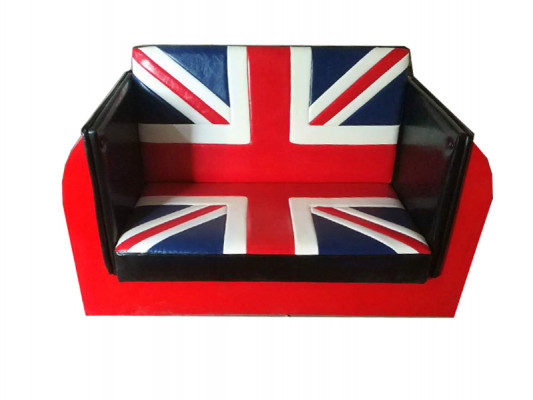 Canapé Union Jack rétro pour voiture de garage canapé auto canapé à deux places en tissu