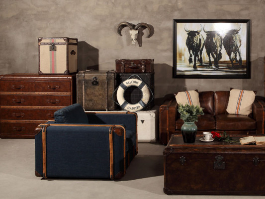 Fauteuil design Valise Textile Canapé Rembourrage Canapés une place Meubles de salon rétro