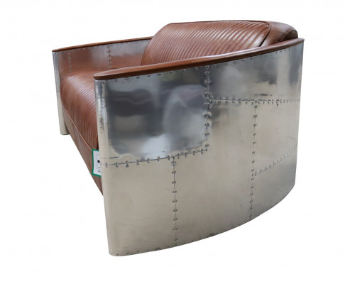 Design Club Canapé 3 Places Canapé en Cuir Trois Places Canapé en Cuir Vintage Aluminium