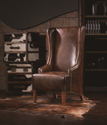 Véritable fauteuil de relaxation en cuir vintage Fauteuil en cuir de cigare Fauteuil crapaud en cuir Fauteuil TV