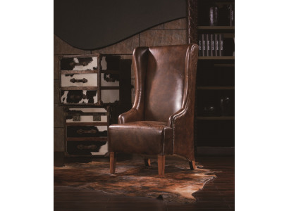 Véritable fauteuil de relaxation en cuir vintage Fauteuil en cuir de cigare Fauteuil crapaud en cuir Fauteuil TV