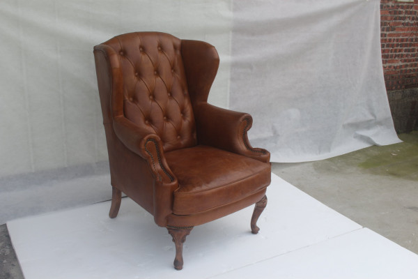 Chesterfield Fauteuil en cuir Fauteuil Wing Vintage Fauteuil Club Fauteuil Fauteuil de direction Fauteuil Wing
