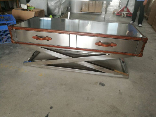 Table basse vintage Table de salon Tables Table en aluminium Table basse Aviator