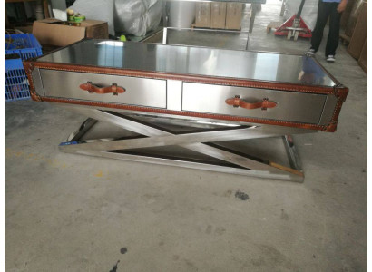 Table basse vintage Table de salon Tables Table en aluminium Table basse Aviator