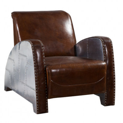 Chaise de cocktail en cuir Chaise en cuir vintage Fauteuil Club Lounge aviateur Canapé meuble