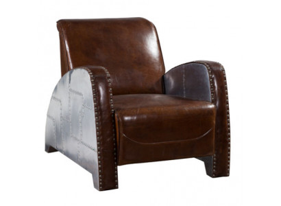 Chaise de cocktail en cuir Chaise en cuir vintage Fauteuil Club Lounge aviateur Canapé meuble