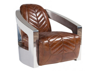 Chaise vintage rétro fauteuil en cuir fauteuil lounge club design meuble de luxe avion