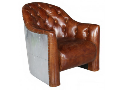 Aviateur Chesterfield fauteuil vintage en cuir fauteuil de salon fauteuil de cocktail vintage