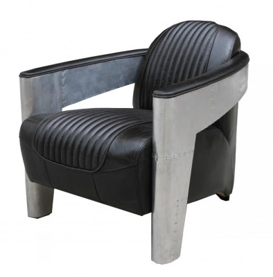 Véritable design en cuir chaise fauteuil télévision aviateur de style vintage