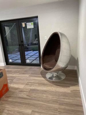 Design Fauteuil de lounge rétro Seater Egg Ball Argent rotatif Aviator Space