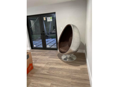 Design Fauteuil de lounge rétro Seater Egg Ball Argent rotatif Aviator Space