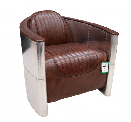 Fauteuil en cuir, fauteuil de club d'aviateur, fauteuil cocktail Art déco et fauteuil TV