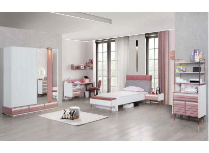 Chambre de jeunes Chambre d'enfants Ensemble complet Lit de jeunes Bureau Armoire Mobilier