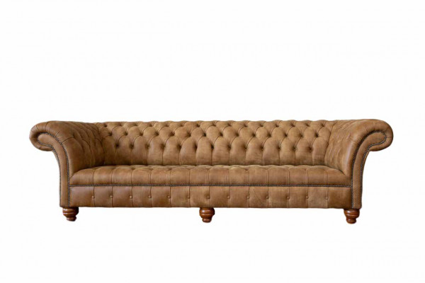 Canapé 4 places Chesterfield Revêtement Salon Design Luxueux Bois Neuf