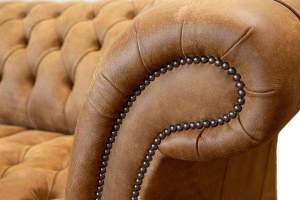 Canapé 4 places Chesterfield Revêtement Salon Design Luxueux Bois Neuf
