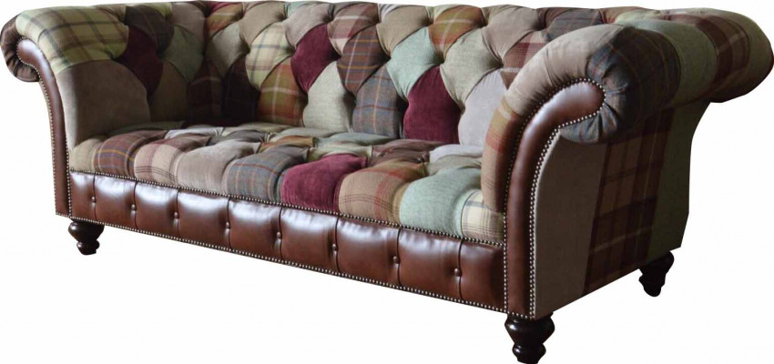Trois places Coussin de siège de canapé Chesterfield Tissu Canapé Moderne Nouveau Meubles