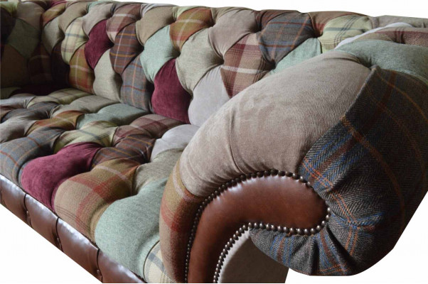Trois places Coussin de siège de canapé Chesterfield Tissu Canapé Moderne Nouveau Meubles