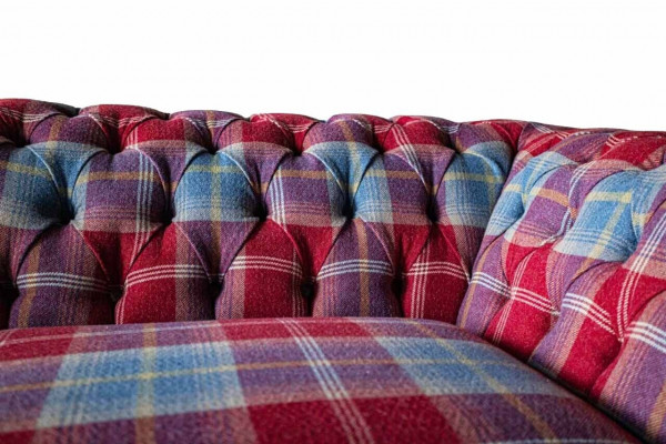 Chesterfield Moderne 3-Sitzer Designer Sofa Luxus Polster Couch Stoff Textil neues