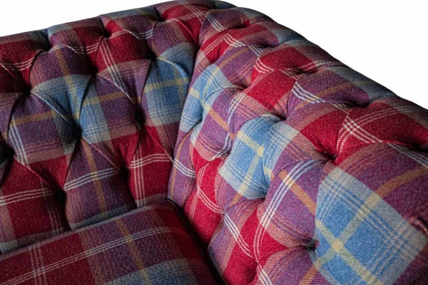 Chesterfield Moderne 3-Sitzer Designer Sofa Luxus Polster Couch Stoff Textil neues