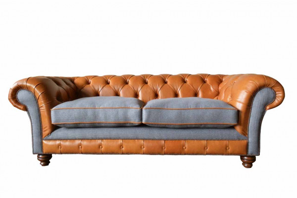 Luxueux canapé en faux cuir de design Chesterfield 3 places avec trois sièges