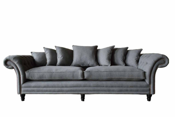 Canapé Chesterfield Rembourrage Sofas Canapé Classique 4 Places Canapés Gris