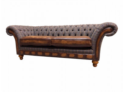 Salle de séjour Canapé moderne 3 places Style de design Meubles Chesterfield Canapés Gris neuf