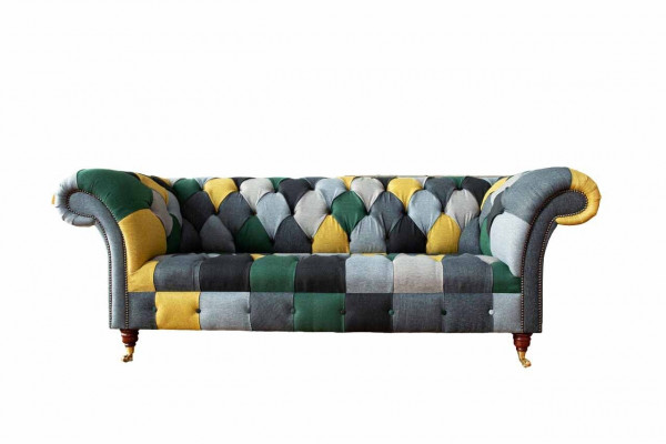 Conception classique Canapé en tissu Chesterfield 3 places Canapés Canapés Rembourrage