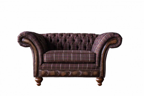 Chesterfield 1 fauteuil Upholstery Seat Textile Fabric Canapé Luxe Sofa