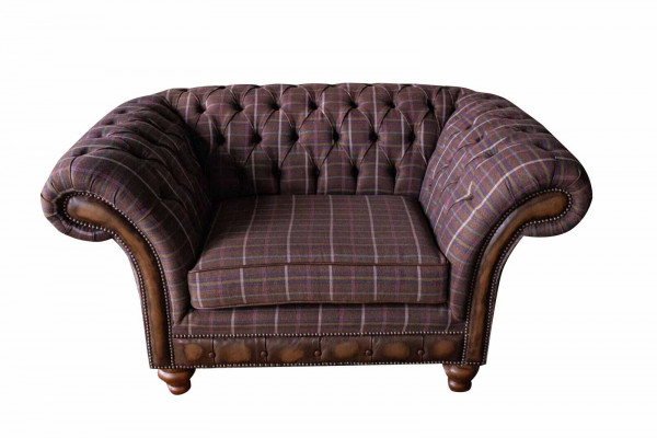 Chesterfield 1 fauteuil Upholstery Seat Textile Fabric Canapé Luxe Sofa
