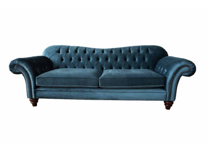 Canapé turquoise en tissu de luxe Chesterfield Canapés Bleu Rembourrage  2 places Design