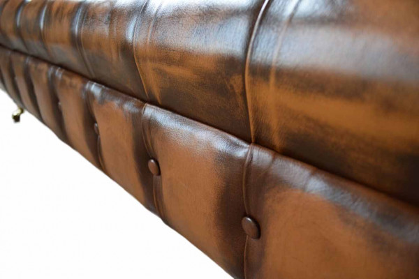 Canapé 4 places Chesterfield Design Luxury Canapé Revêtement neuf Marron