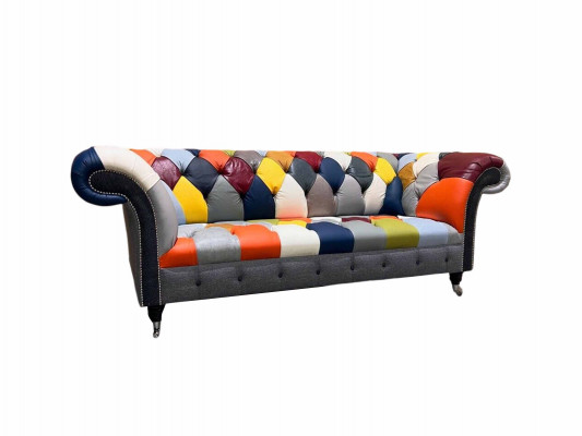 Chesterfield 3 places en tissu design Canapé Rembourrage Textile Moderne Nouveau