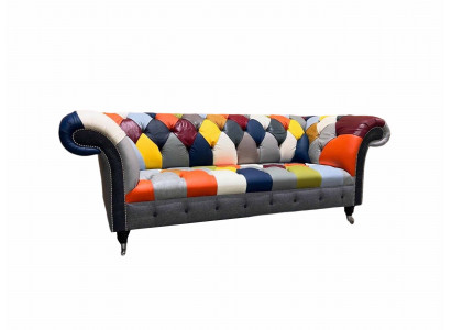 Chesterfield 3 places en tissu design Canapé Rembourrage Textile Moderne Nouveau
