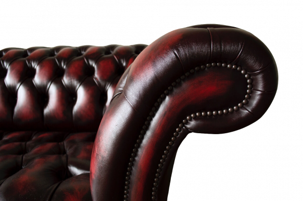 Canapé 3 places en cuir Chesterfield brun, canapé designer, sellerie de luxe, neuf.