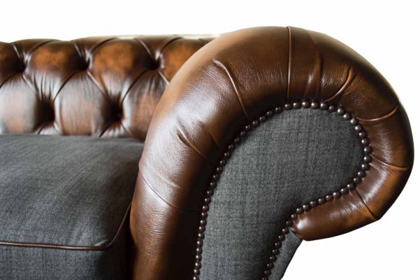 Chesterfield Design Luxe Revêtement de canapé Sofa Siège Salon Cuir neuf