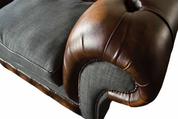 Chesterfield Design Luxe Revêtement de canapé Sofa Siège Salon Cuir neuf