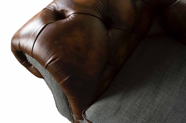Chesterfield Design Luxe Revêtement de canapé Sofa Siège Salon Cuir neuf