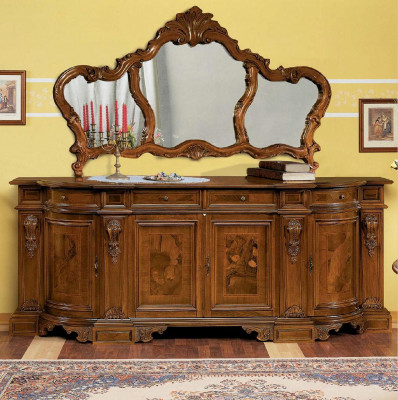 Buffet Commode Miroir Bois Console Buffet Tiroirs Coffres de tiroirs Consoles
