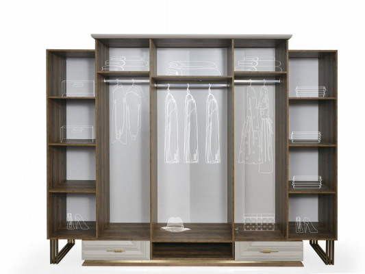 Armoire de luxe en bois avec miroir beige