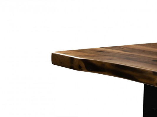 Table de luxe Marron acier inoxydable Design Tables à manger Bois Table à manger moderne nouvelle