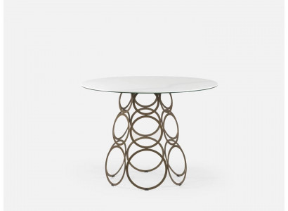 Table de salle à manger Table à manger Table de cuisine ronde avec pieds de table en métal 100×100cm neuf