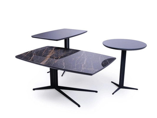 Ensemble de salon 3 pièces Table basse de luxe 2 tables d'appoint Mobilier de table
