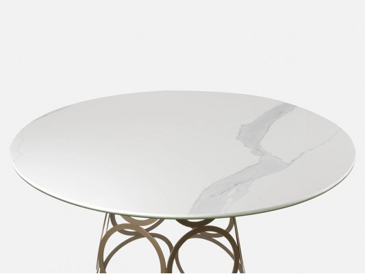 Table de salle à manger Table à manger Table de cuisine ronde avec pieds de table en métal 100×100cm neuf