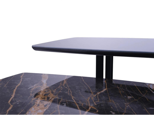 Meubles noirs Salon Complet Table basse avec table d'appoint de luxe