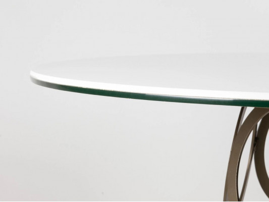 Table de salle à manger Table à manger Table de cuisine ronde avec pieds de table en métal 100×100cm neuf