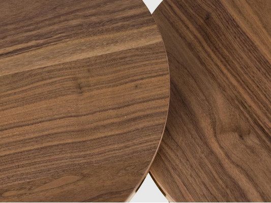 2x Table d'appoint ronde Marron Table basse Salon Design Moderne